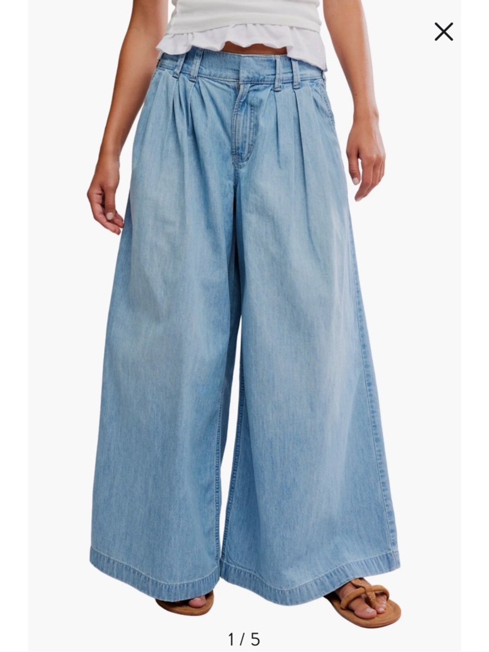 Hidden Jeans Tencel Pleated Wide-Leg Pants